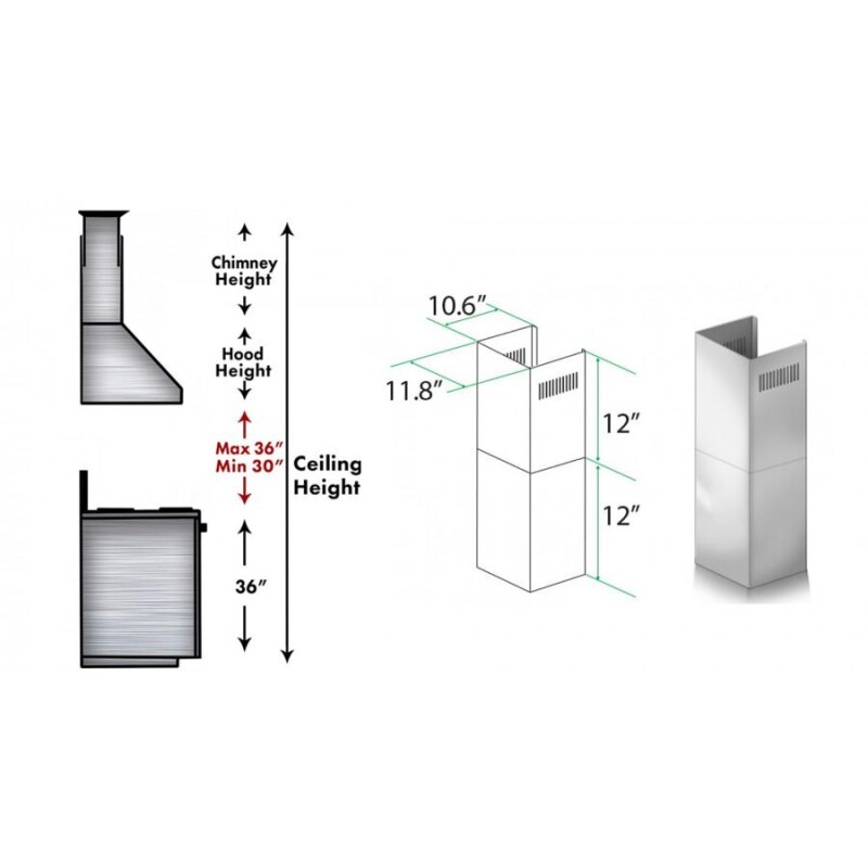 2-12 in. Short Chimney Pieces for 7 ft. to 8 ft. Ceilings (SK-KN/KN4) SKKN4