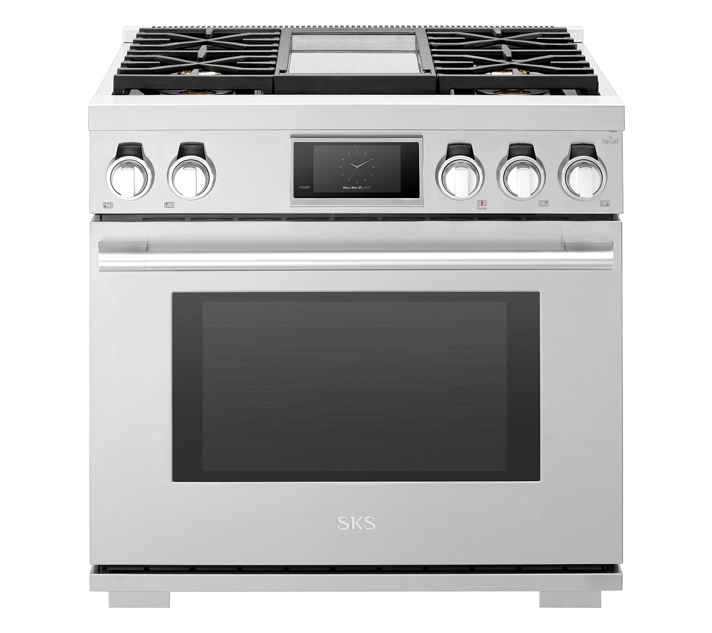 36-inch Dual-Fuel Pro Range with Steam-Combi Oven and Griddle SKSDR360GS