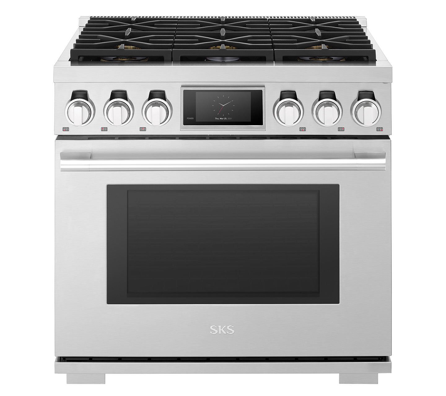 36-inch Dual-Fuel Pro Range with Six Burners SKSDR360S