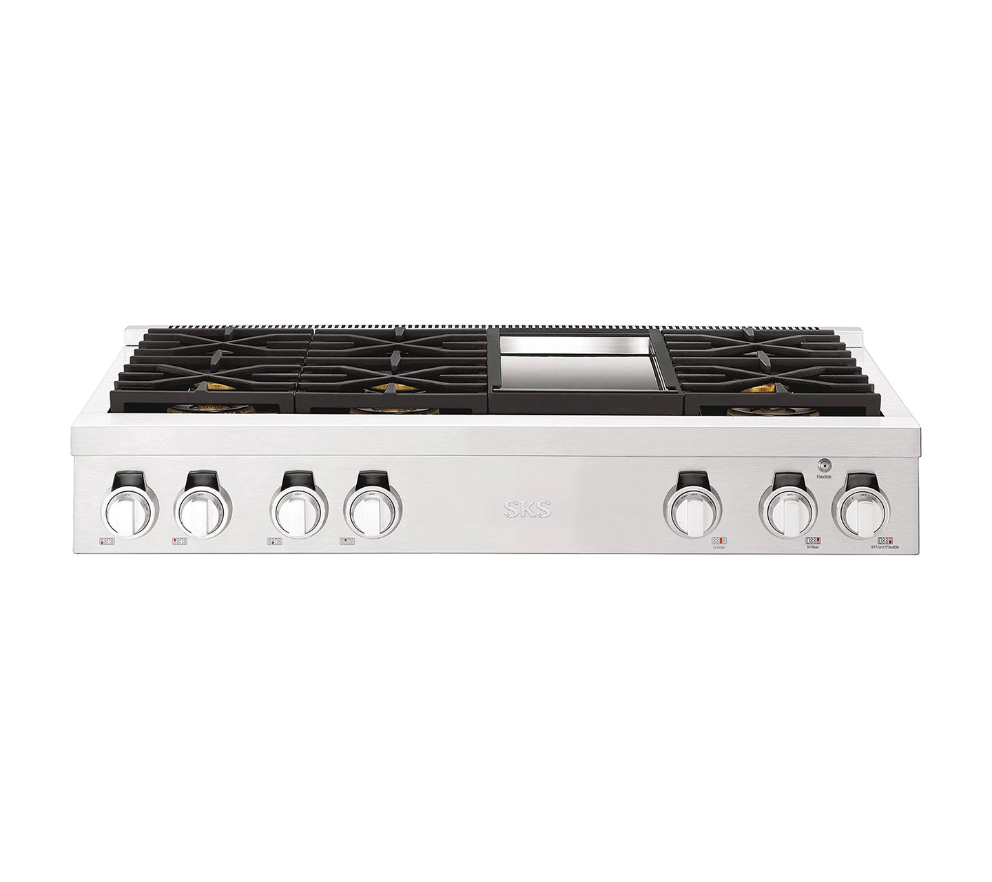 48-inch Gas Pro Rangetop 6 Burners and Griddle SKSRT480GS