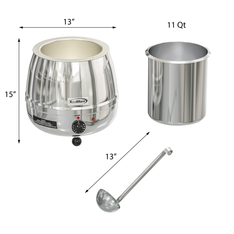 11.5 Qt. Round Countertop Stainless-Steel Food / Soup Kettle Warmer SKSS3G, product image 9 of 10