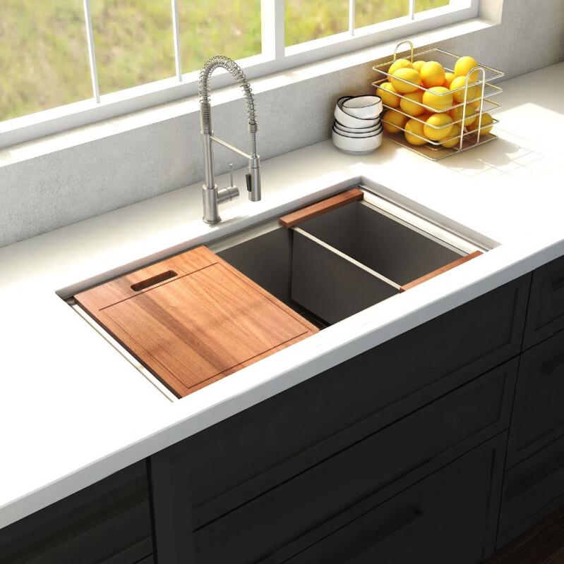 27 In. Garmisch Undermount Single Bowl Stainless Steel Kitchen Sink With Bottom Grid And Accessories SLS27