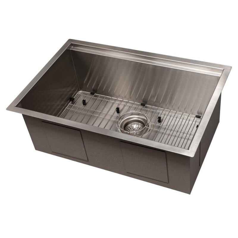 27 In. Garmisch Undermount Single Bowl Stainless Steel Kitchen Sink With Bottom Grid And Accessories SLS27