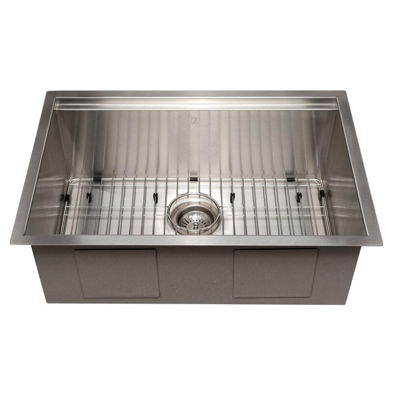 27 In. Garmisch Undermount Single Bowl Stainless Steel Kitchen Sink With Bottom Grid And Accessories SLS27