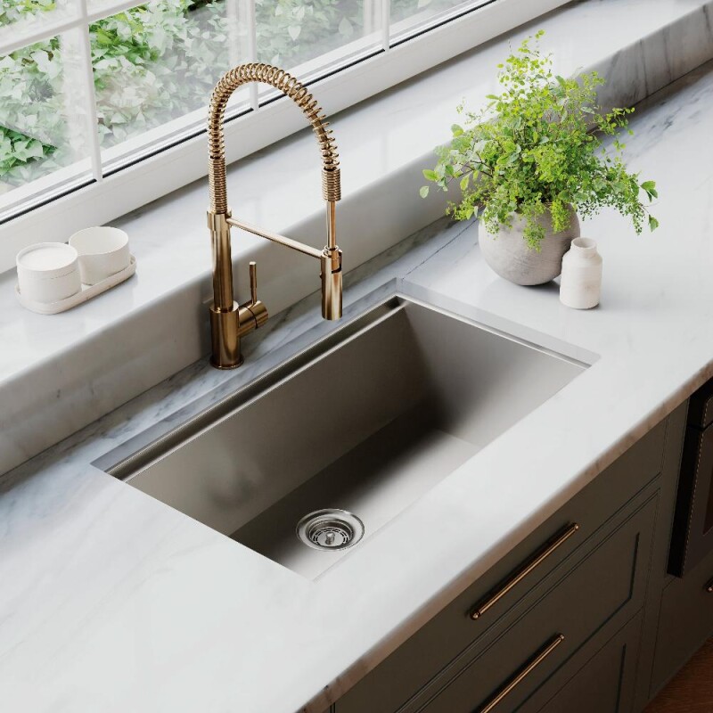 30 In. Garmisch Undermount Single Bowl Stainless Steel Kitchen Sink With Bottom Grid And Accessories SLS30