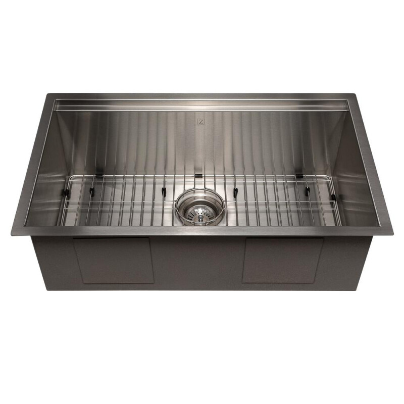 30 In. Garmisch Undermount Single Bowl Stainless Steel Kitchen Sink With Bottom Grid And Accessories SLS30