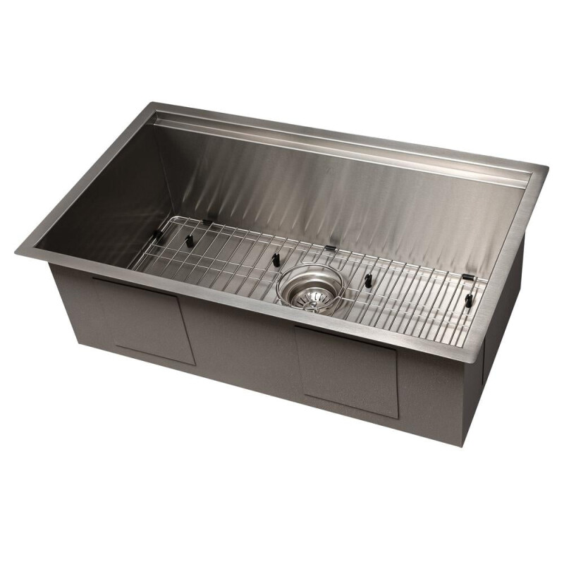 30 In. Garmisch Undermount Single Bowl Stainless Steel Kitchen Sink With Bottom Grid And Accessories SLS30