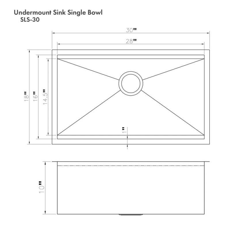 30 In. Garmisch Undermount Single Bowl Stainless Steel Kitchen Sink With Bottom Grid And Accessories SLS30