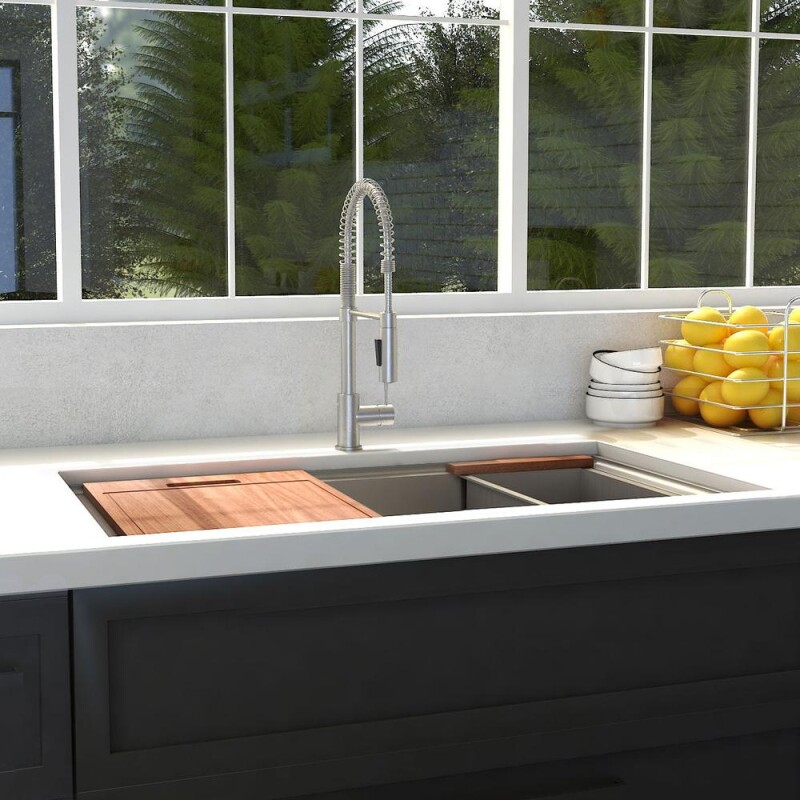30 In. Garmisch Undermount Single Bowl Stainless Steel Kitchen Sink With Bottom Grid And Accessories SLS30