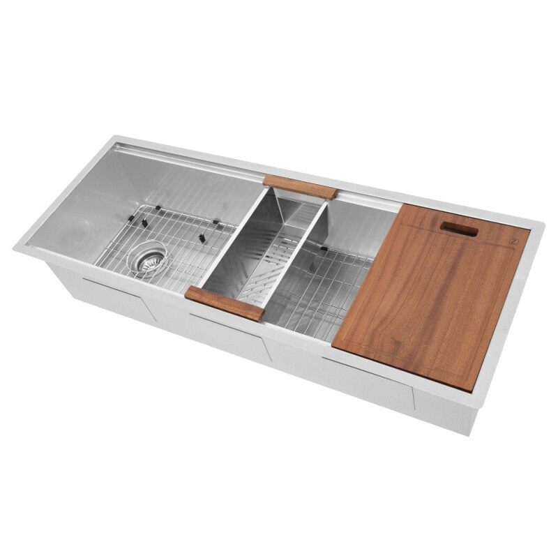 45 In. Garmisch Undermount Single Bowl Stainless Steel Kitchen Sink With Bottom Grid And Accessories SLS45