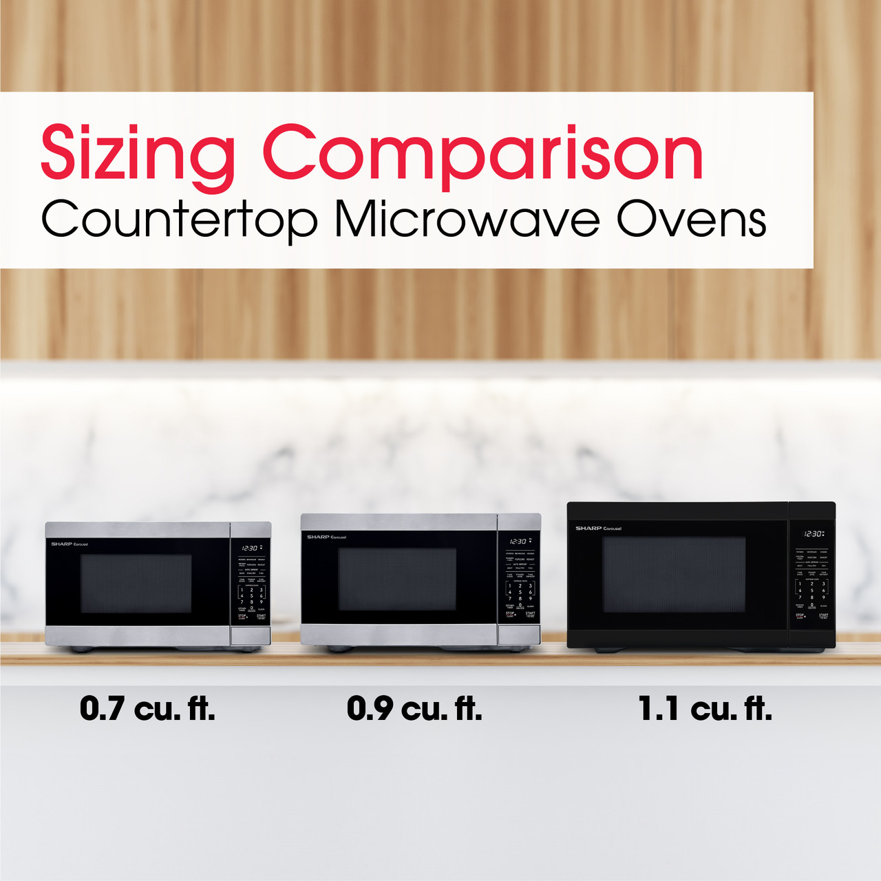 0.9 Cu. Ft. 900w Stainless Steel Countertop Microwave Oven view 12