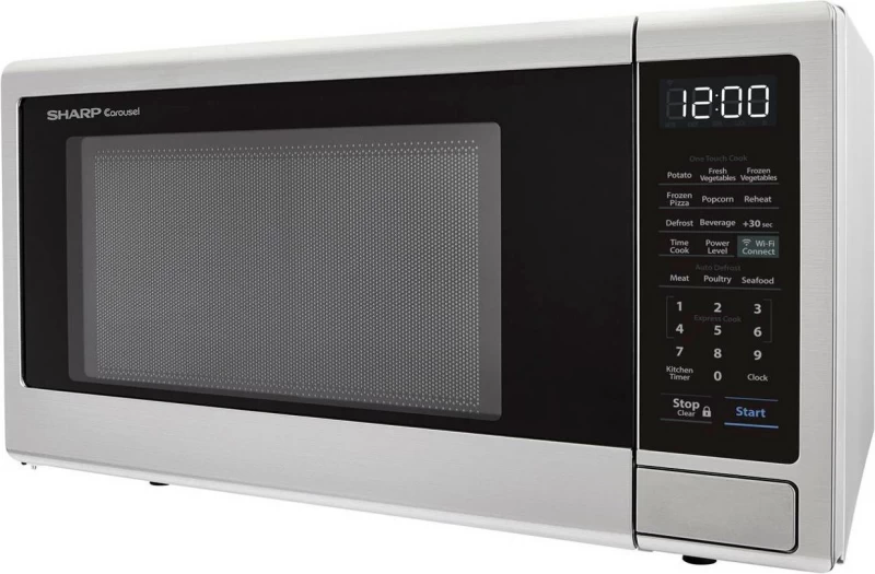 1.1 cu. ft. 1000W Sharp Stainless Steel Smart Carousel Countertop Microwave Oven view 5
