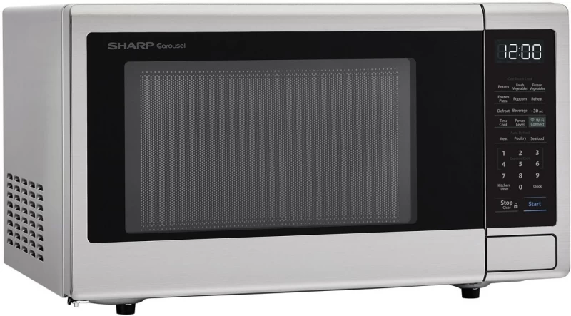 1.1 cu. ft. 1000W Sharp Stainless Steel Smart Carousel Countertop Microwave Oven view 3