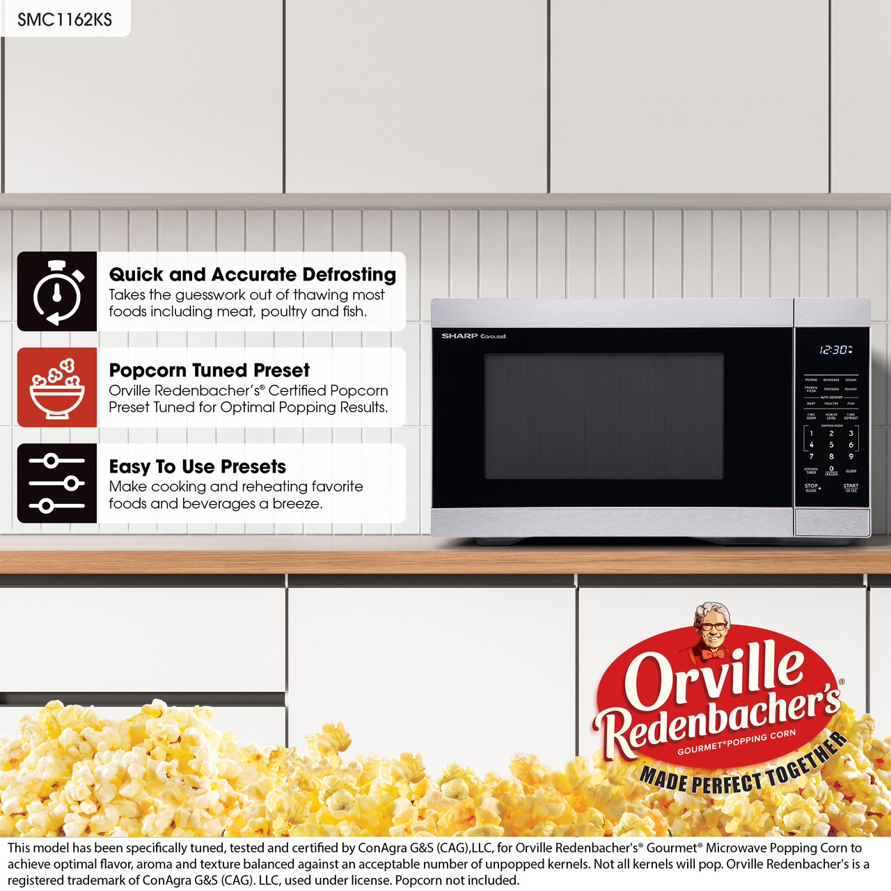 1.1 Cu. Ft. 1000w Stainless Steel Countertop Microwave Oven view 8
