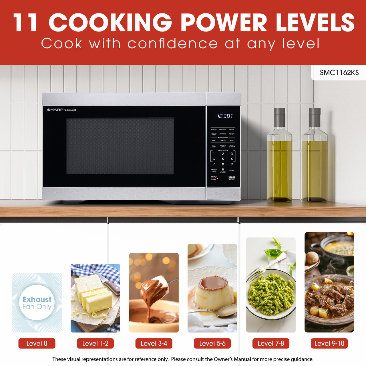 1.1 Cu. Ft. 1000w Stainless Steel Countertop Microwave Oven view 9