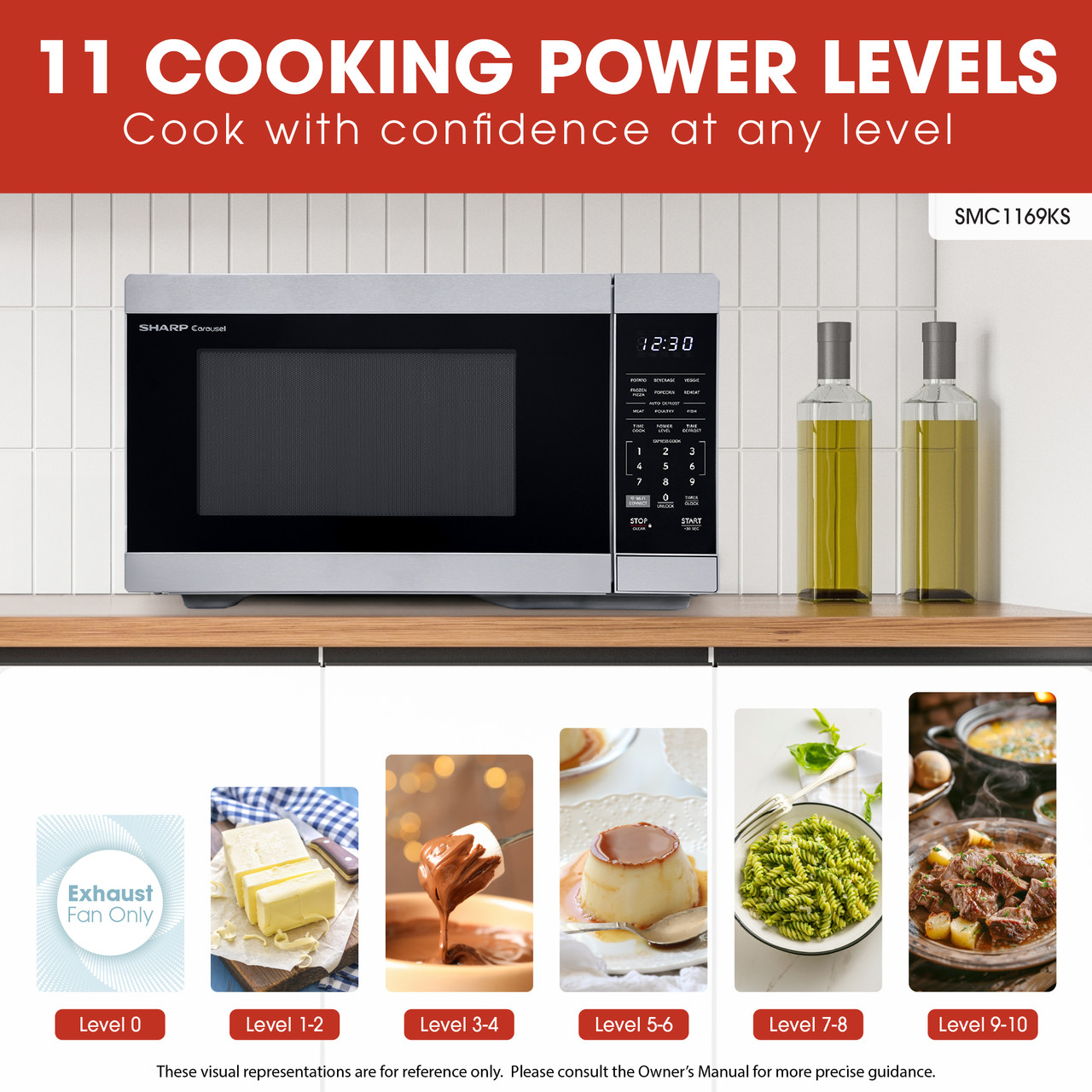 1.1 Cu. Ft. 1000w Smart Stainless Steel Countertop Microwave Oven view 17