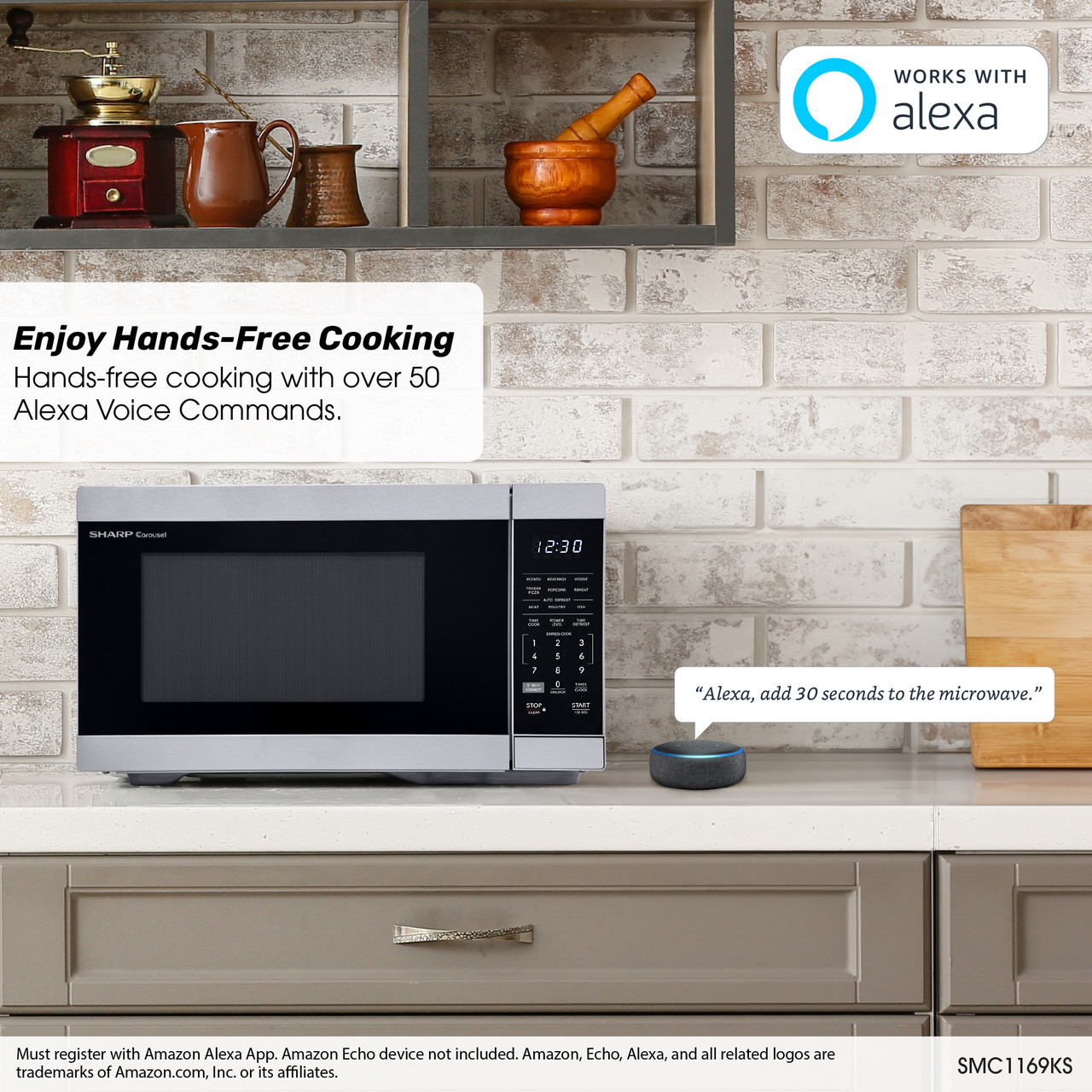1.1 Cu. Ft. 1000w Smart Stainless Steel Countertop Microwave Oven view 18