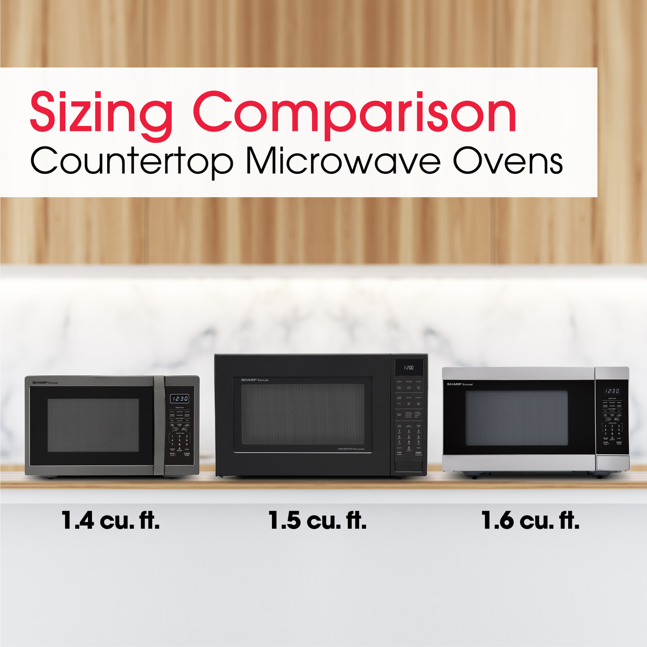1.4 Cu. Ft. 1100w Black Stainless Steel Countertop Microwave Oven view 19