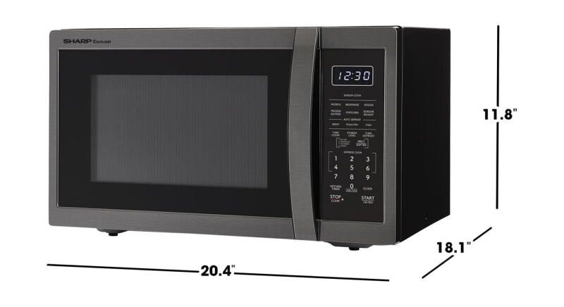 1.4 Cu. Ft. 1100w Black Stainless Steel Countertop Microwave Oven view 13