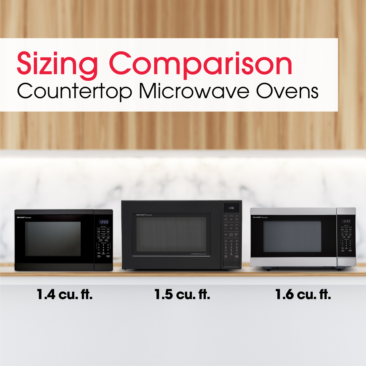 1.4 Cu. Ft. 1100w Black Countertop Microwave Oven view 19