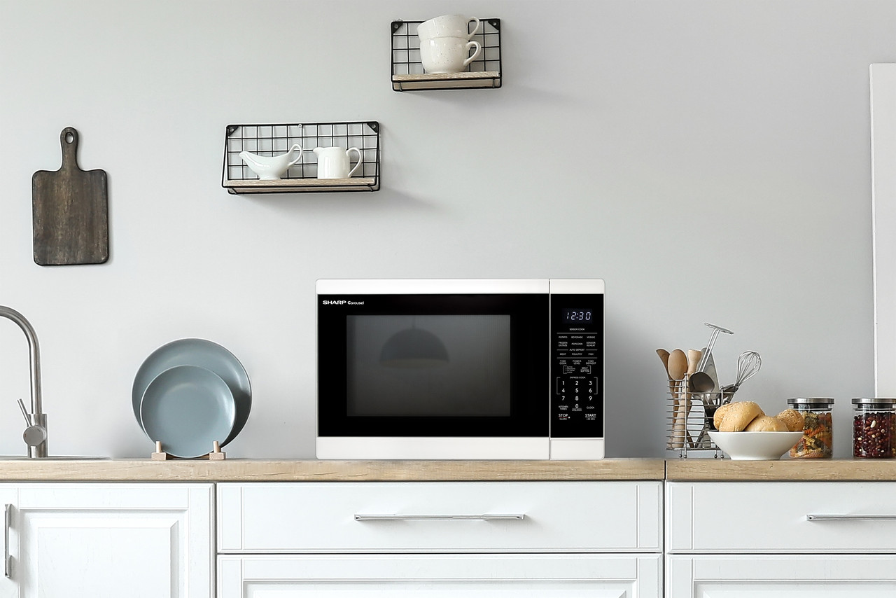 1.4 Cu. Ft. 1100w White Countertop Microwave Oven view 14