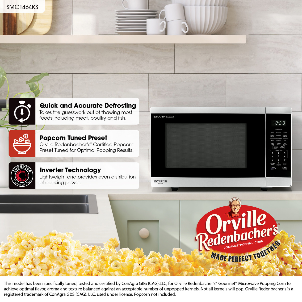 1.4 Cu. Ft. 1100w Stainless Steel Countertop Microwave Oven With Inverter Technology view 16