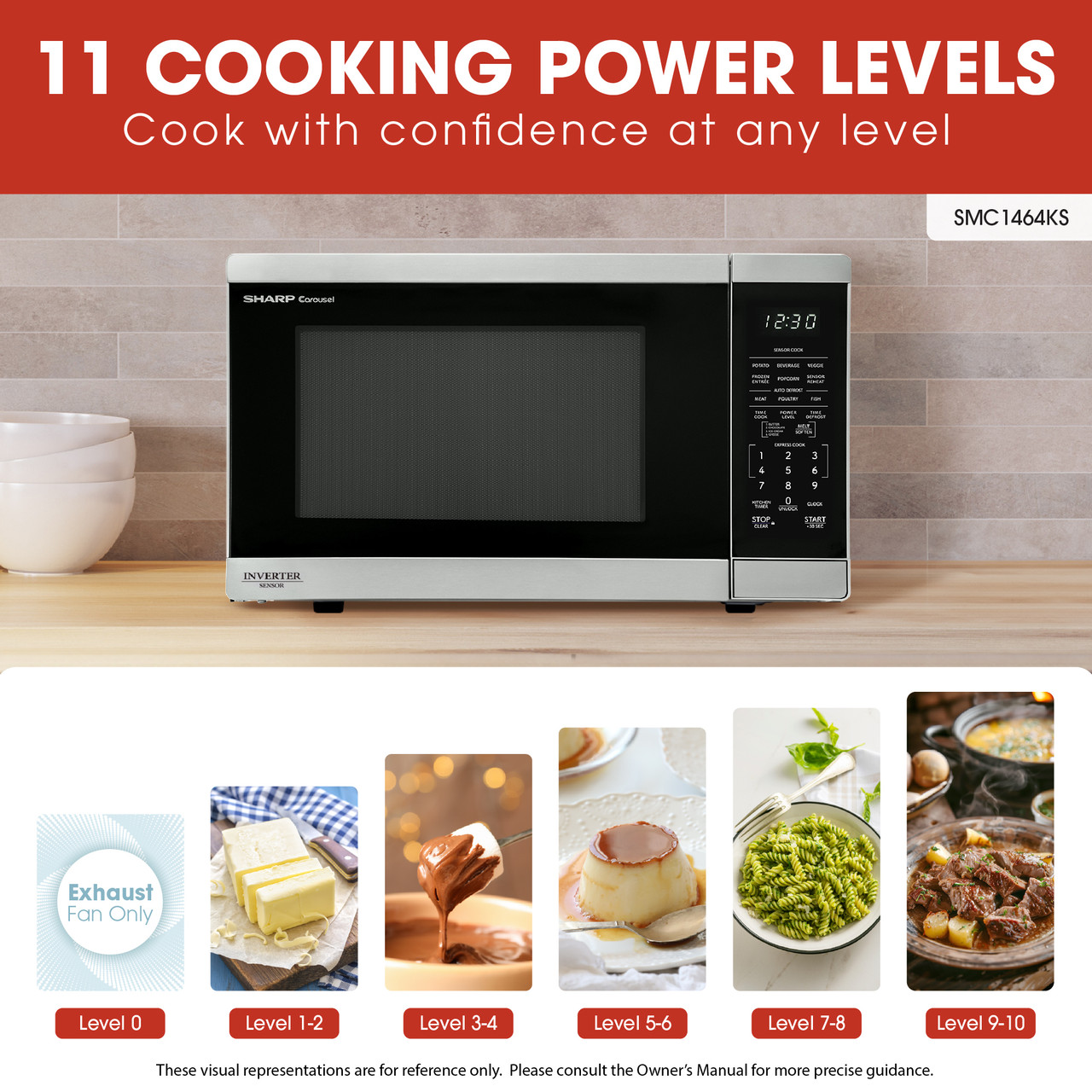 1.4 Cu. Ft. 1100w Stainless Steel Countertop Microwave Oven With Inverter Technology view 17
