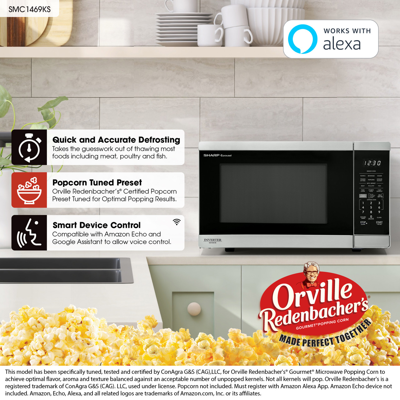 1.4 Cu. Ft. 1100w Smart Stainless Steel Microwave Oven With Inverter Technology view 16