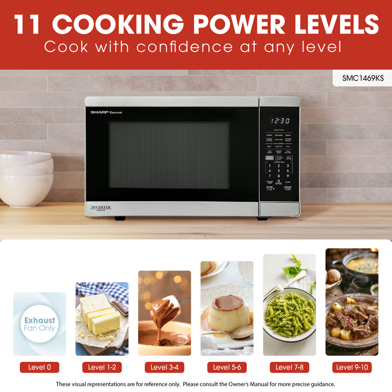 1.4 Cu. Ft. 1100w Smart Stainless Steel Microwave Oven With Inverter Technology view 17