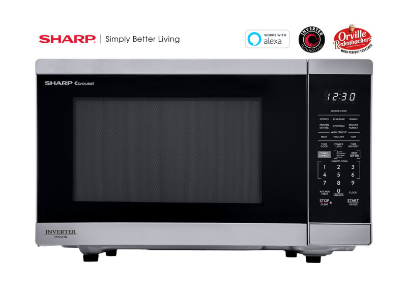 Sharp 1.4 cu. ft. 1100W Smart Stainless Steel Microwave Oven with Inverter Technology Stainless Steel SMC1469KS Picture 1