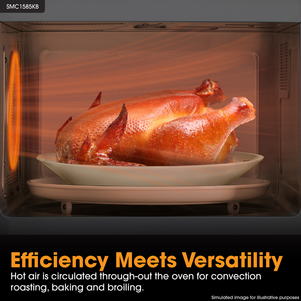 1.5 Cu. Ft. 900w Black Convection Countertop Microwave Oven view 21