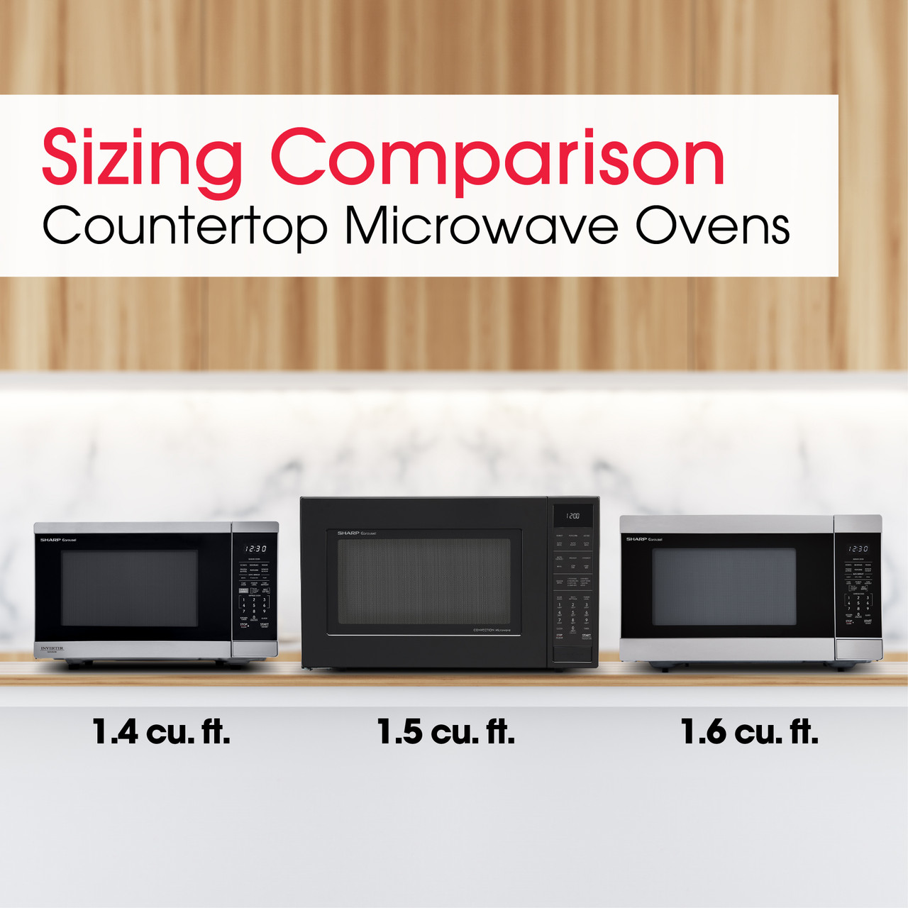 1.5 Cu. Ft. 900w Black Convection Countertop Microwave Oven view 24