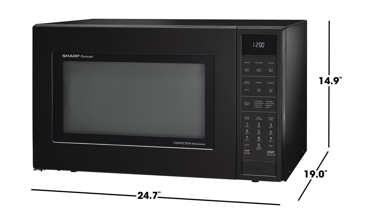 1.5 Cu. Ft. 900w Black Convection Countertop Microwave Oven view 25