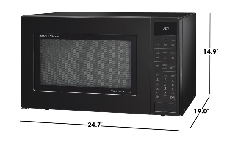 1.5 Cu. Ft. 900w Black Convection Countertop Microwave Oven view 11