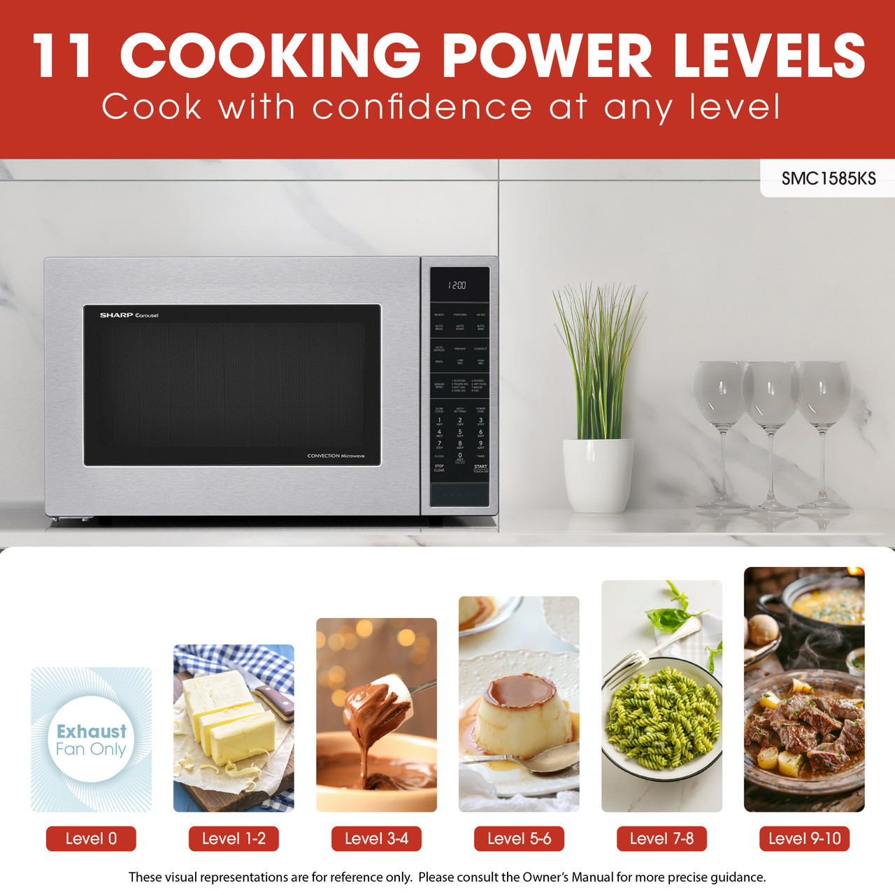 1.5 Cu. Ft. 900w Stainless Steel Convection Countertop Microwave Oven view 17