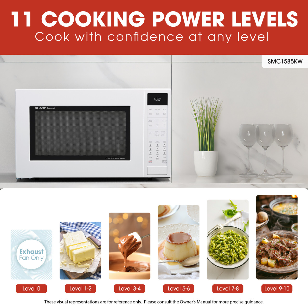 1.5 Cu. Ft. 900w White Convection Countertop Microwave Oven view 19