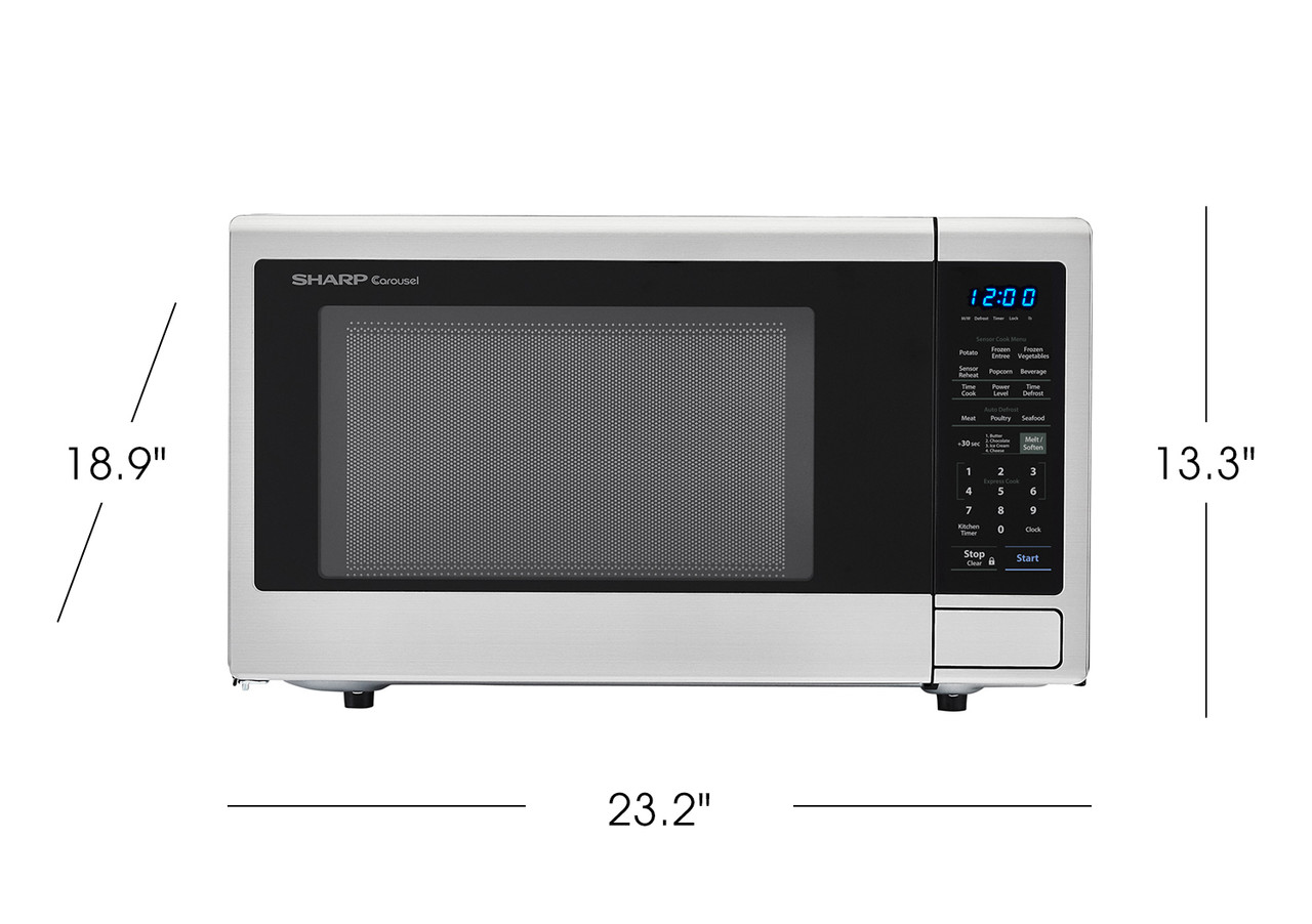 1.8 cu. ft. 1100W Sharp Stainless Steel Countertop Microwave Oven SMC1842CS