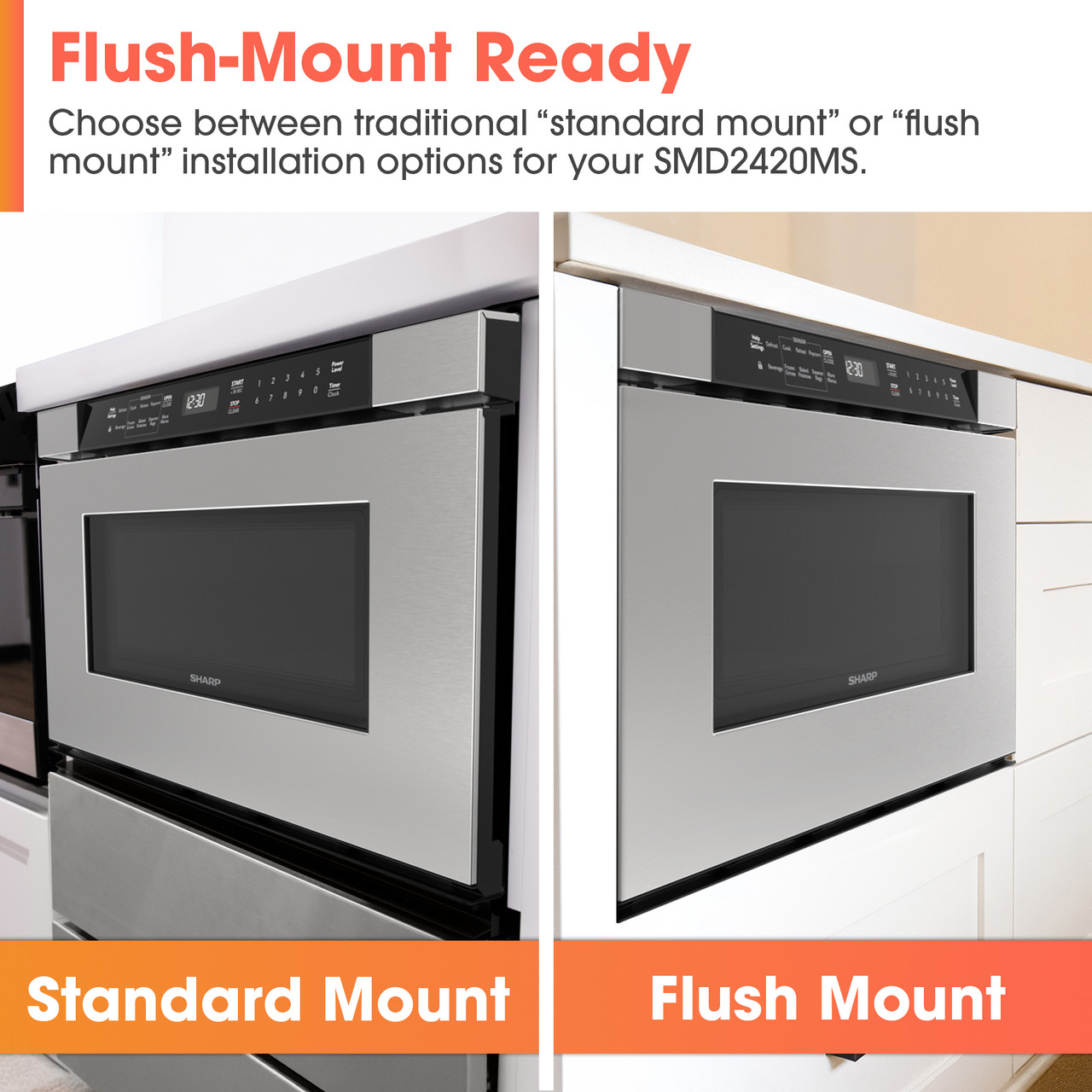 24 In. 1.2 Cu. Ft. Built-in Microwave Drawer™ Oven In Stainless Steel SMD2420MS