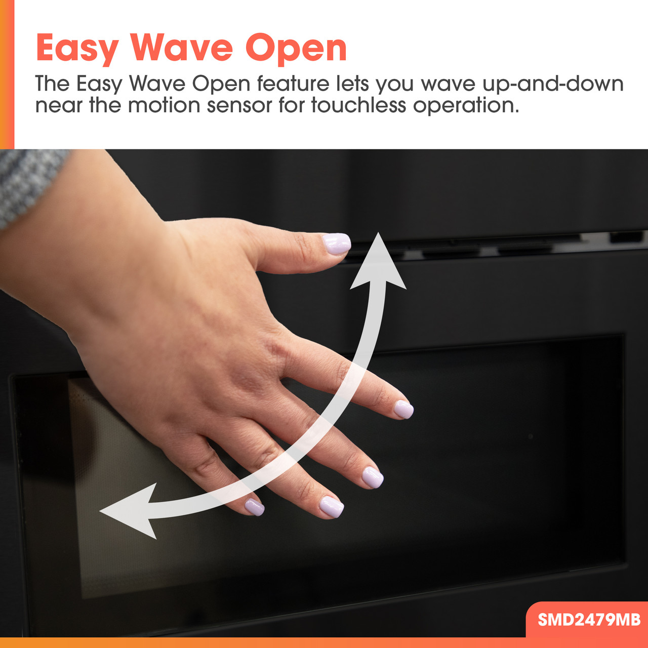 24 In. 1.2 Cu. Ft. Deco Series Built-in Smart Microwave Drawer™ Oven With Easy Wave Open In Black SMD2479MB