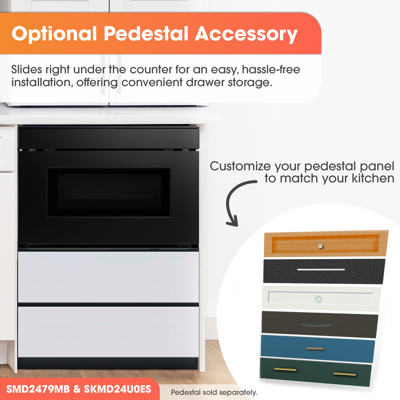 24 In. 1.2 Cu. Ft. Deco Series Built-in Smart Microwave Drawer™ Oven With Easy Wave Open In Black SMD2479MB