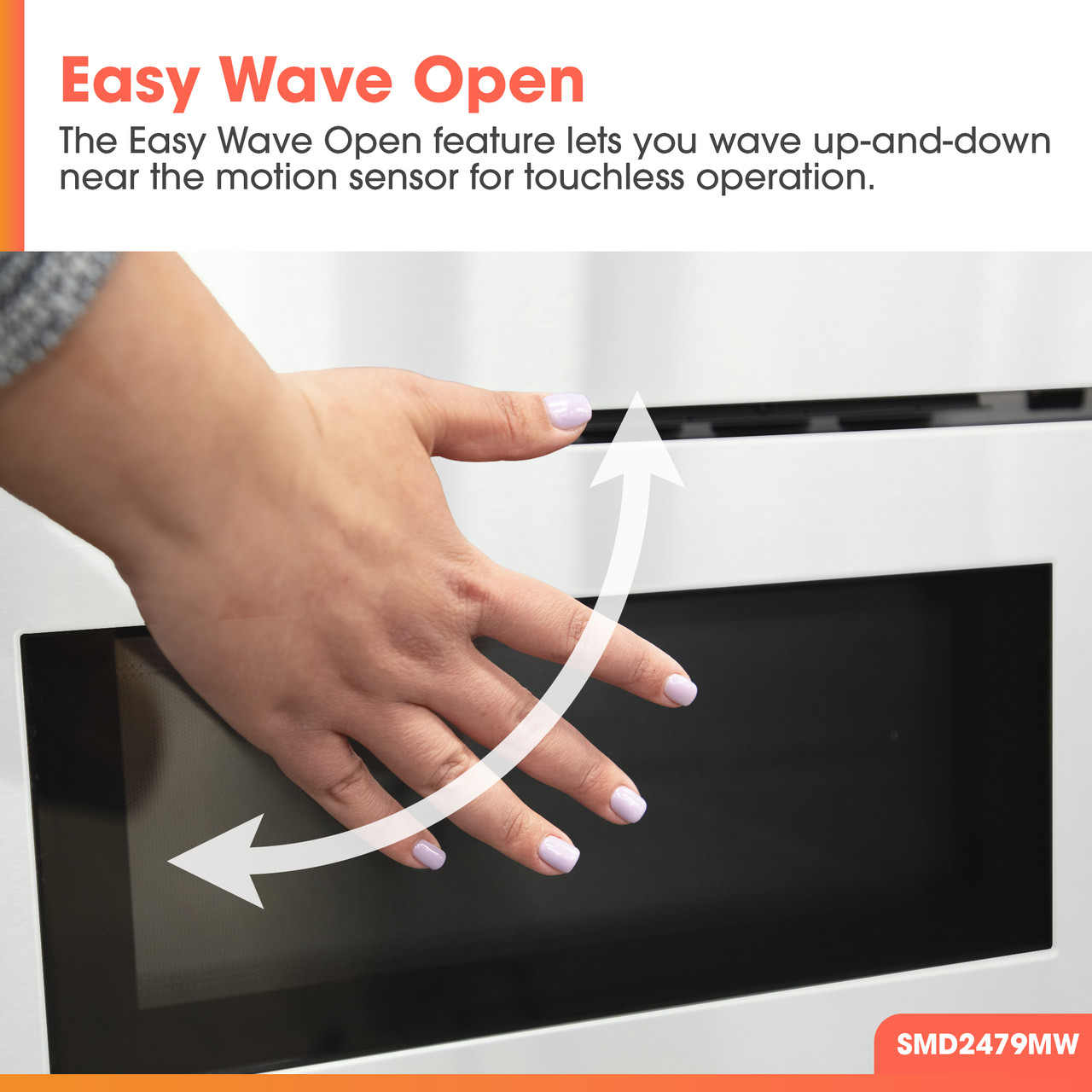 24 In. 1.2 Cu. Ft. Deco Series Built-in Smart Microwave Drawer™ Oven With Easy Wave Open In White SMD2479MW