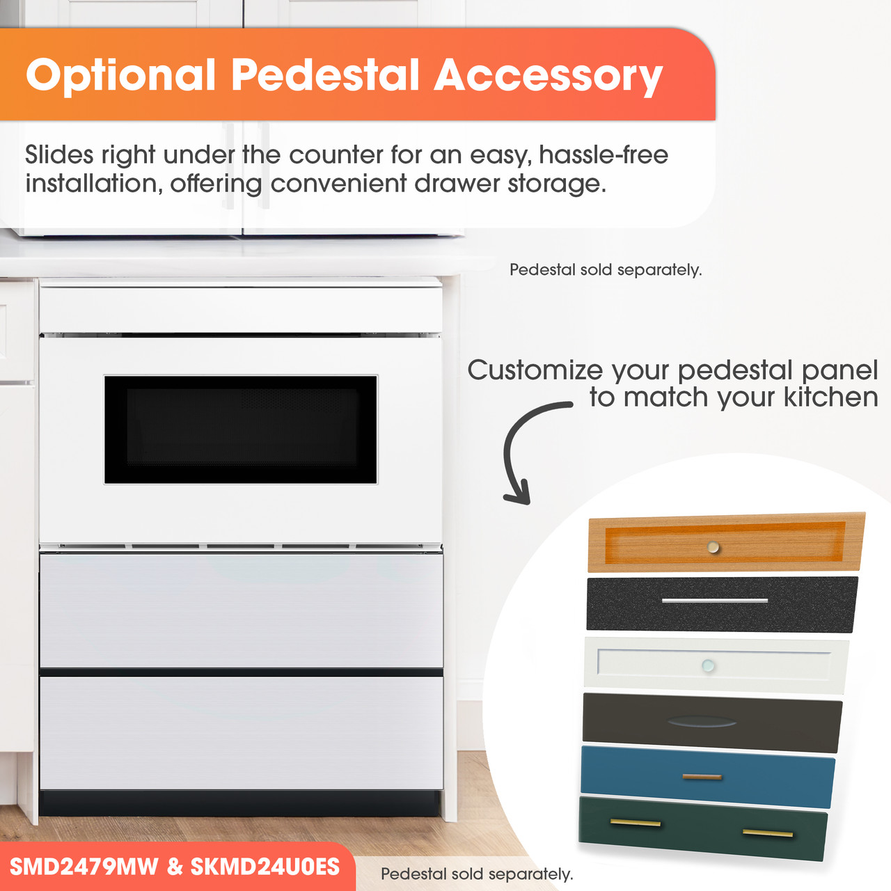 24 In. 1.2 Cu. Ft. Deco Series Built-in Smart Microwave Drawer™ Oven With Easy Wave Open In White SMD2479MW