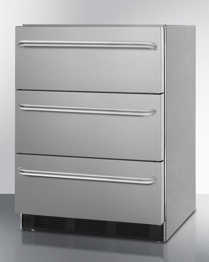 24" Wide 3-Drawer All-Refrigerator, ADA Compliant SP6DBSSTB7ADA