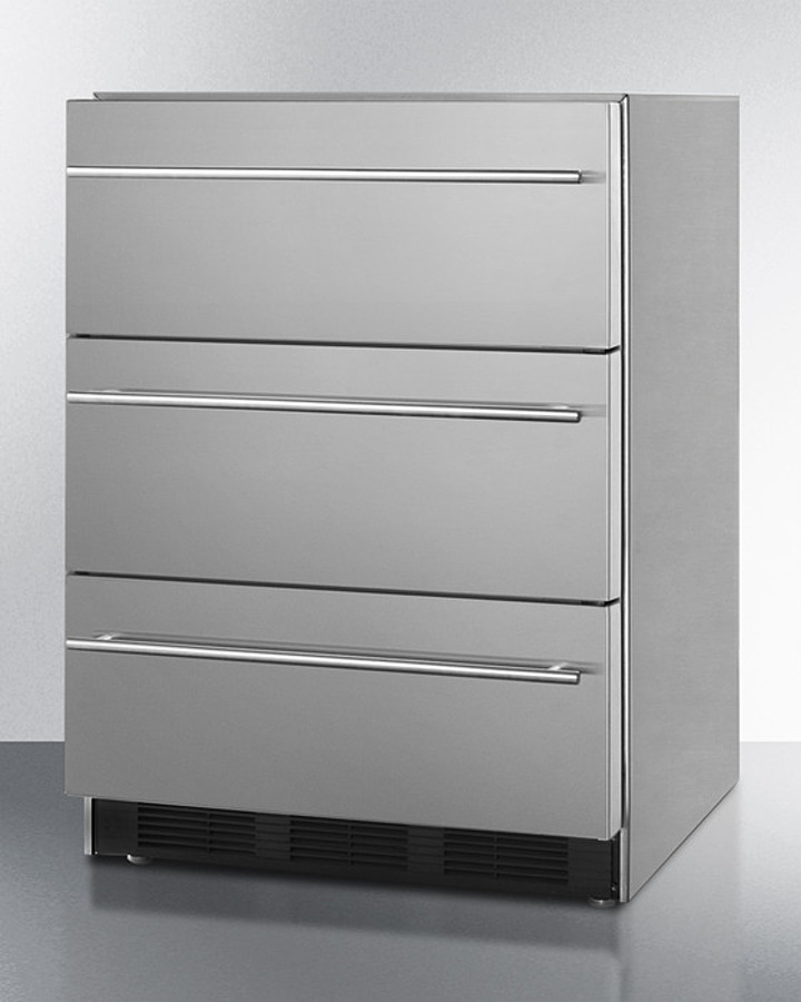 24" Wide 3-Drawer All-Refrigerator, ADA Compliant SP6DBSSTB7THINADA