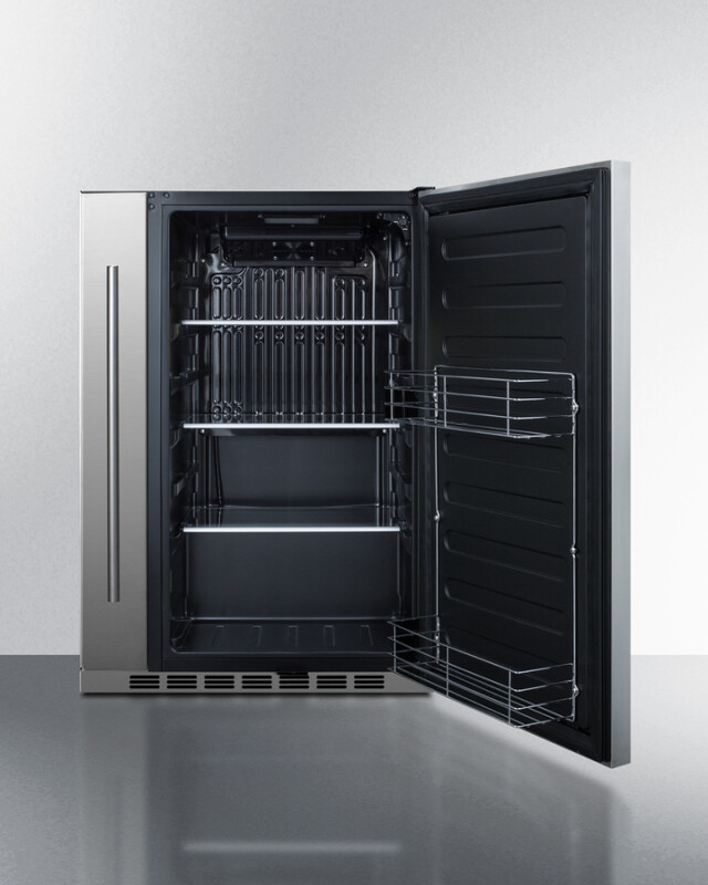 Shallow Depth 24" Wide Outdoor Built-In All-Refrigerator With Slide-Out Storage Compartment SPR196OS24