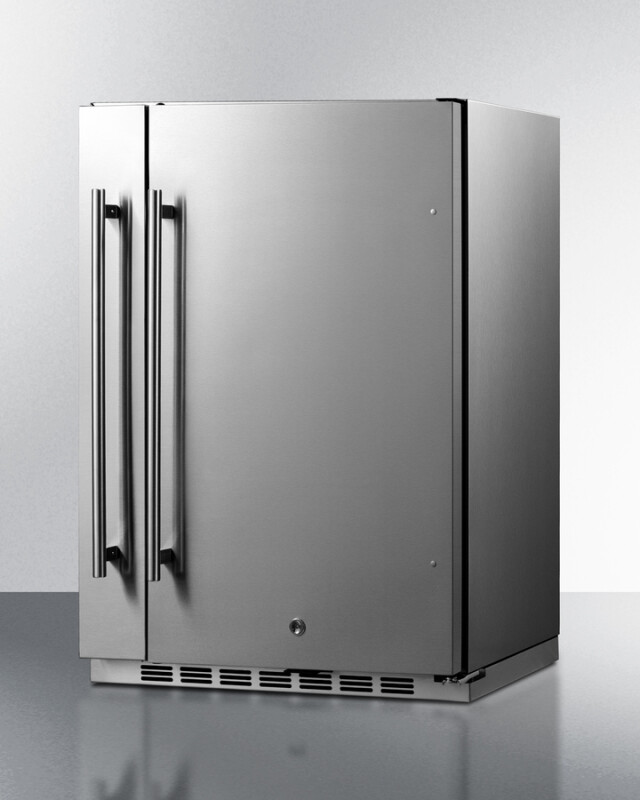 Shallow Depth 24" Wide Outdoor Built-In All-Refrigerator With Slide-Out Storage Compartment SPR196OS24