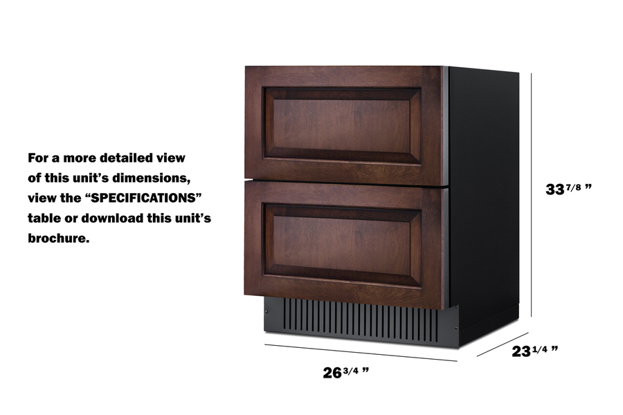 27" Wide 2-Drawer All-Refrigerator (Panels Not Included SPR275OS2DPNR