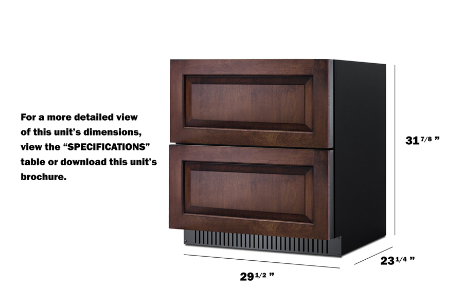30" Wide 2-Drawer All-Refrigerator, ADA Compliant (Panels Not Included) SPR3032DPNRADA