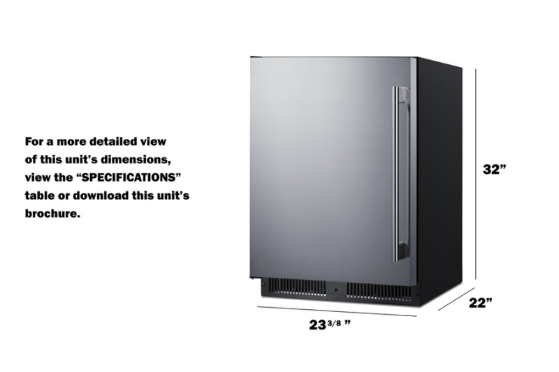 24" Wide Outdoor All-Refrigerator, ADA Compliant SPR624OSLHD