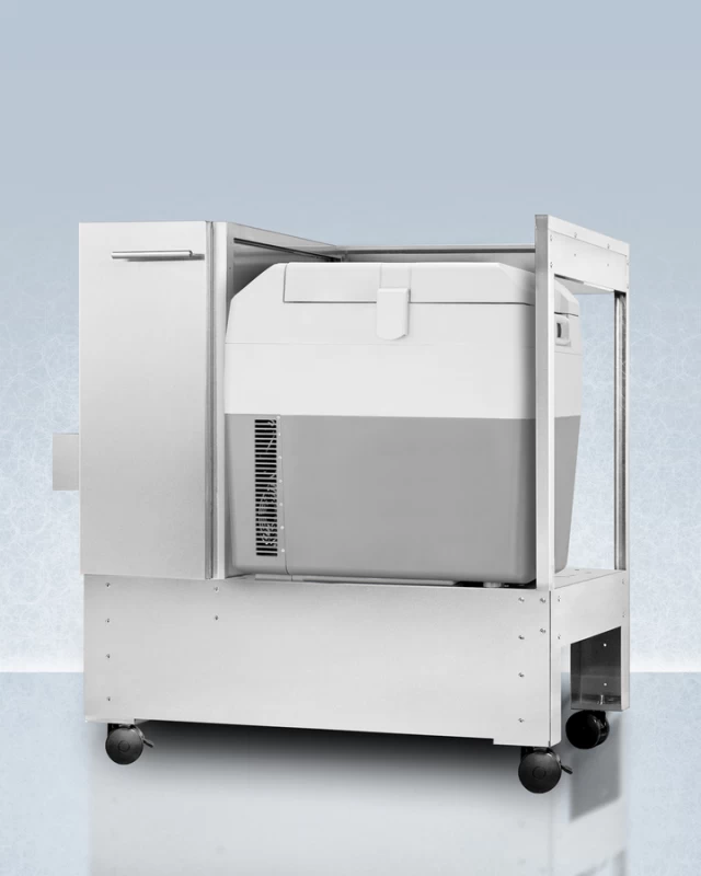 Stainless Steel Cart with Portable Refrigerator/Freezer SPRF36CART